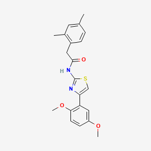 molecular formula C21H22N2O3S B2804371 N-[4-(2,5-dimethoxyphenyl)-1,3-thiazol-2-yl]-2-(2,4-dimethylphenyl)acetamide CAS No. 922823-23-2