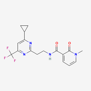 molecular formula C17H17F3N4O2 B2804387 N-{2-[4-cyclopropyl-6-(trifluoromethyl)pyrimidin-2-yl]ethyl}-1-methyl-2-oxo-1,2-dihydropyridine-3-carboxamide CAS No. 1396708-02-3