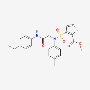 molecular formula C23H24N2O5S2 B2804427 methyl 3-({[(4-ethylphenyl)carbamoyl]methyl}(4-methylphenyl)sulfamoyl)thiophene-2-carboxylate CAS No. 895265-54-0
