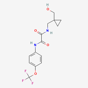molecular formula C14H15F3N2O4 B2804450 N-{[1-(hydroxymethyl)cyclopropyl]methyl}-N'-[4-(trifluoromethoxy)phenyl]ethanediamide CAS No. 1251544-25-8
