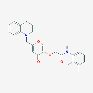 molecular formula C25H26N2O4 B2804465 N-(2,3-dimethylphenyl)-2-({4-oxo-6-[(1,2,3,4-tetrahydroquinolin-1-yl)methyl]-4H-pyran-3-yl}oxy)acetamide CAS No. 898455-99-7