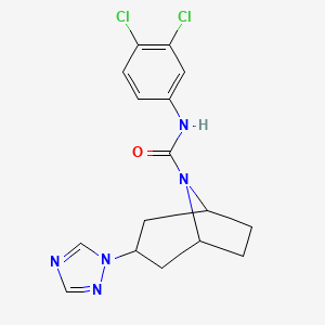 molecular formula C16H17Cl2N5O B2804502 N-(3,4-dichlorophenyl)-3-(1H-1,2,4-triazol-1-yl)-8-azabicyclo[3.2.1]octane-8-carboxamide CAS No. 2309571-14-8