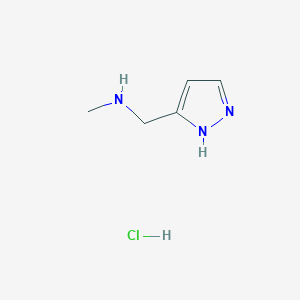 molecular formula C5H10ClN3 B2804548 N-Methyl-1-(1H-pyrazol-3-yl)methanamine hydrochloride CAS No. 2305252-08-6