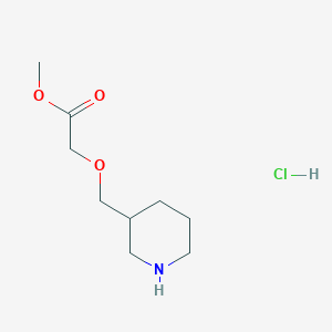 molecular formula C9H18ClNO3 B2804549 Methyl 2-[(piperidin-3-yl)methoxy]acetate hydrochloride CAS No. 2225142-30-1