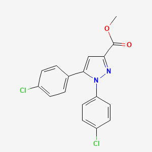 molecular formula C17H12Cl2N2O2 B2804550 methyl 1,5-bis(4-chlorophenyl)-1H-pyrazole-3-carboxylate CAS No. 318238-05-0