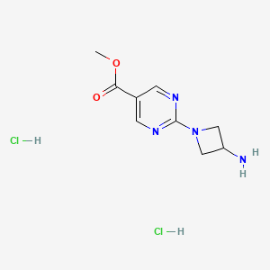 molecular formula C9H14Cl2N4O2 B2804562 methyl 2-(3-aminoazetidin-1-yl)pyrimidine-5-carboxylate dihydrochloride CAS No. 2580199-49-9