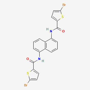 molecular formula C20H12Br2N2O2S2 B2804566 5-bromo-N-[5-(5-bromothiophene-2-amido)naphthalen-1-yl]thiophene-2-carboxamide CAS No. 391224-13-8
