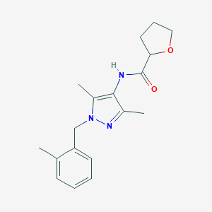 molecular formula C18H23N3O2 B280457 N-[3,5-dimethyl-1-(2-methylbenzyl)-1H-pyrazol-4-yl]tetrahydro-2-furancarboxamide 