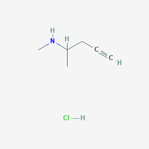 molecular formula C6H12ClN B2804589 N-Methylpent-4-yn-2-amine hydrochloride CAS No. 2253631-62-6