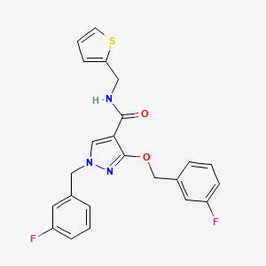 B2804614 1-(3-fluorobenzyl)-3-((3-fluorobenzyl)oxy)-N-(thiophen-2-ylmethyl)-1H-pyrazole-4-carboxamide CAS No. 1014090-77-7