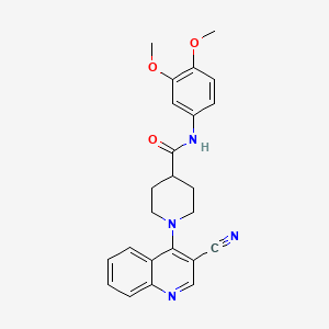 molecular formula C24H24N4O3 B2804630 1-(3-cyanoquinolin-4-yl)-N-(3,4-dimethoxyphenyl)piperidine-4-carboxamide CAS No. 1206987-79-2