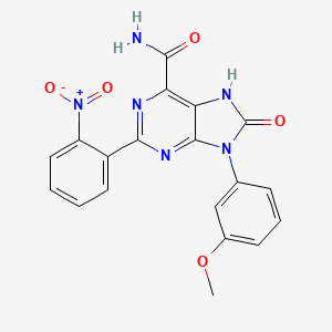 molecular formula C19H14N6O5 B2804635 9-(3-methoxyphenyl)-2-(2-nitrophenyl)-8-oxo-8,9-dihydro-7H-purine-6-carboxamide CAS No. 900010-55-1