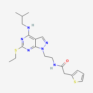 B2804638 N-(2-(6-(ethylthio)-4-(isobutylamino)-1H-pyrazolo[3,4-d]pyrimidin-1-yl)ethyl)-2-(thiophen-2-yl)acetamide CAS No. 941942-30-9