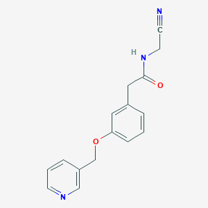 molecular formula C16H15N3O2 B2804660 N-(Cyanomethyl)-2-[3-(pyridin-3-ylmethoxy)phenyl]acetamide CAS No. 1465350-91-7