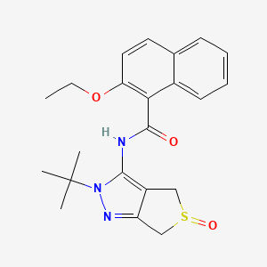 molecular formula C22H25N3O3S B2804668 N-(2-(tert-butyl)-5-oxido-4,6-dihydro-2H-thieno[3,4-c]pyrazol-3-yl)-2-ethoxy-1-naphthamide CAS No. 958702-58-4