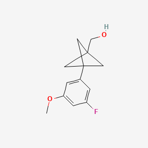 molecular formula C13H15FO2 B2804722 [3-(3-Fluoro-5-methoxyphenyl)-1-bicyclo[1.1.1]pentanyl]methanol CAS No. 2287335-02-6
