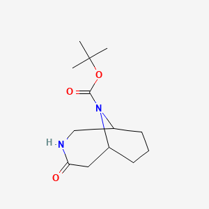 molecular formula C13H22N2O3 B2804748 Tert-butyl 4-oxo-3,10-diazabicyclo[4.3.1]decane-10-carboxylate CAS No. 2260937-73-1