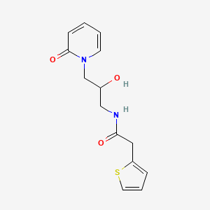 molecular formula C14H16N2O3S B2804750 N-(2-hydroxy-3-(2-oxopyridin-1(2H)-yl)propyl)-2-(thiophen-2-yl)acetamide CAS No. 1797565-37-7