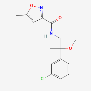 molecular formula C15H17ClN2O3 B2804769 N-[2-(3-chlorophenyl)-2-methoxypropyl]-5-methyl-1,2-oxazole-3-carboxamide CAS No. 1788848-77-0