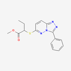 molecular formula C16H16N4O2S B2804778 Methyl 2-((3-phenyl-[1,2,4]triazolo[4,3-b]pyridazin-6-yl)thio)butanoate CAS No. 852372-92-0