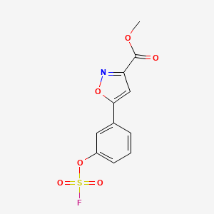 molecular formula C11H8FNO6S B2804781 Methyl 5-(3-fluorosulfonyloxyphenyl)-1,2-oxazole-3-carboxylate CAS No. 2411269-72-0