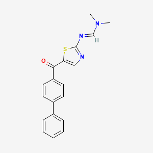molecular formula C19H17N3OS B2804782 N,N-dimethyl-N'-[5-(4-phenylbenzoyl)-1,3-thiazol-2-yl]methanimidamide CAS No. 861211-31-6