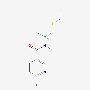 molecular formula C12H17FN2OS B2804793 N-(1-Ethylsulfanylpropan-2-yl)-6-fluoro-N-methylpyridine-3-carboxamide CAS No. 1436119-93-5