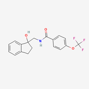 molecular formula C18H16F3NO3 B2804813 N-((1-hydroxy-2,3-dihydro-1H-inden-1-yl)methyl)-4-(trifluoromethoxy)benzamide CAS No. 1396847-81-6