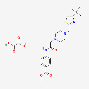 molecular formula C24H32N4O7S B2804816 Methyl 4-(2-(4-((4-(tert-butyl)thiazol-2-yl)methyl)piperazin-1-yl)acetamido)benzoate oxalate CAS No. 1351619-18-5