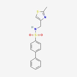 molecular formula C17H16N2O2S2 B2804824 N-((2-methylthiazol-4-yl)methyl)-[1,1'-biphenyl]-4-sulfonamide CAS No. 863510-85-4