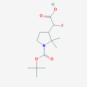 B2804825 2-{1-[(Tert-butoxy)carbonyl]-2,2-dimethylpyrrolidin-3-yl}-2-fluoroacetic acid CAS No. 2230799-04-7