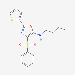 molecular formula C17H18N2O3S2 B2804841 N-butyl-4-(phenylsulfonyl)-2-(thiophen-2-yl)oxazol-5-amine CAS No. 627832-78-4