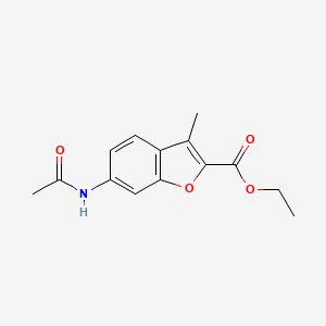 molecular formula C14H15NO4 B2804854 Ethyl 6-(acetylamino)-3-methyl-1-benzofuran-2-carboxylate CAS No. 923233-60-7