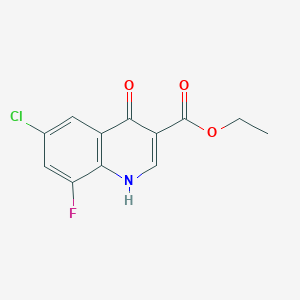 molecular formula C12H9ClFNO3 B2804869 ethyl 6-chloro-8-fluoro-4-hydroxyquinoline-3-carboxylate CAS No. 338795-16-7