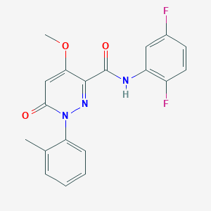 molecular formula C19H15F2N3O3 B2804881 N-(2,5-difluorophenyl)-4-methoxy-1-(2-methylphenyl)-6-oxo-1,6-dihydropyridazine-3-carboxamide CAS No. 941969-34-2