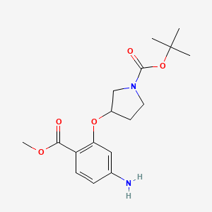 molecular formula C17H24N2O5 B2804883 Tert-butyl 3-[5-amino-2-(methoxycarbonyl)phenoxy]pyrrolidine-1-carboxylate CAS No. 2309448-63-1
