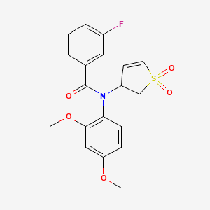 molecular formula C19H18FNO5S B2804888 N-(2,4-dimethoxyphenyl)-N-(1,1-dioxido-2,3-dihydrothiophen-3-yl)-3-fluorobenzamide CAS No. 863443-66-7