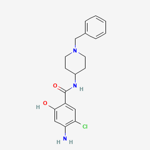 molecular formula C19H22ClN3O2 B2804902 4-amino-N-(1-benzylpiperidin-4-yl)-5-chloro-2-hydroxybenzamide CAS No. 71084-02-1