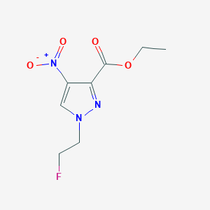 molecular formula C8H10FN3O4 B2804923 ethyl 1-(2-fluoroethyl)-4-nitro-1H-pyrazole-3-carboxylate CAS No. 1856018-48-8