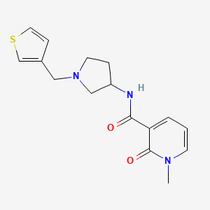 molecular formula C16H19N3O2S B2804936 1-methyl-2-oxo-N-{1-[(thiophen-3-yl)methyl]pyrrolidin-3-yl}-1,2-dihydropyridine-3-carboxamide CAS No. 2097914-22-0