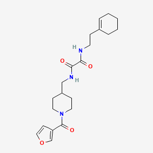molecular formula C21H29N3O4 B2804947 N1-(2-(cyclohex-1-en-1-yl)ethyl)-N2-((1-(furan-3-carbonyl)piperidin-4-yl)methyl)oxalamide CAS No. 1396885-38-3