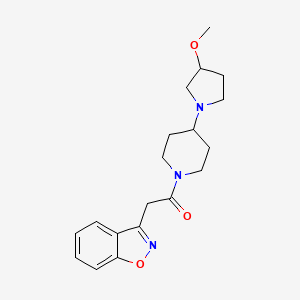 molecular formula C19H25N3O3 B2804967 2-(1,2-benzoxazol-3-yl)-1-[4-(3-methoxypyrrolidin-1-yl)piperidin-1-yl]ethan-1-one CAS No. 2309712-28-3