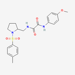 molecular formula C21H25N3O5S B2805027 N'-(4-methoxyphenyl)-N-{[1-(4-methylbenzenesulfonyl)pyrrolidin-2-yl]methyl}ethanediamide CAS No. 896271-36-6