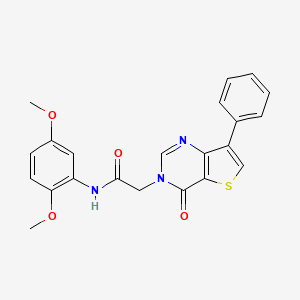molecular formula C22H19N3O4S B2805030 N-(2,5-dimethoxyphenyl)-2-(4-oxo-7-phenylthieno[3,2-d]pyrimidin-3(4H)-yl)acetamide CAS No. 1105235-68-4