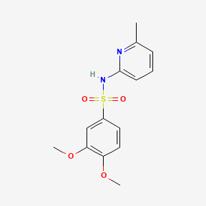 molecular formula C14H16N2O4S B2805075 3,4-dimethoxy-N-(6-methylpyridin-2-yl)benzenesulfonamide CAS No. 899241-34-0