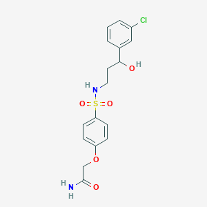 2-(4-(N-(3-(3-chlorophenyl)-3-hydroxypropyl)sulfamoyl)phenoxy)acetamide