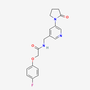 2-(4-fluorophenoxy)-N-((5-(2-oxopyrrolidin-1-yl)pyridin-3-yl)methyl)acetamide