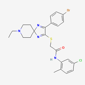 2-((3-(4-bromophenyl)-8-ethyl-1,4,8-triazaspiro[4.5]deca-1,3-dien-2-yl)thio)-N-(5-chloro-2-methylphenyl)acetamide