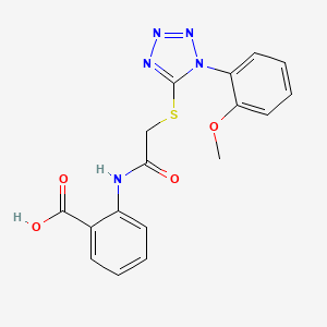 2-(2-((1-(2-methoxyphenyl)-1H-tetrazol-5-yl)thio)acetamido)benzoic acid