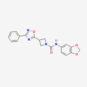 N-(benzo[d][1,3]dioxol-5-yl)-3-(3-phenyl-1,2,4-oxadiazol-5-yl)azetidine-1-carboxamide